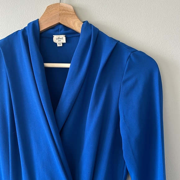 Aritzia Wilfred Faux Wrap Dress - Cobalt Blue - Size 0 - Picture 2 of 10